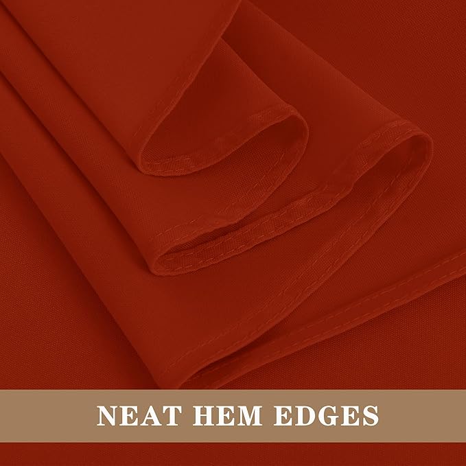 Fitable Rust Rectangle Tablecloths for 6 Foot Tables, 6 Pack - 70 x 108 Inches - Stain Resistant and Washable Fall Table Clothes, Polyester Fabric Table Covers for Wedding, Party, Banquet, Buffect