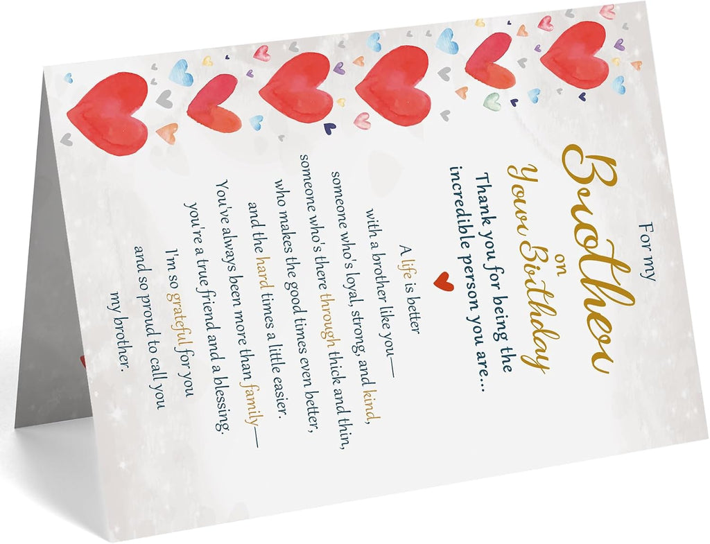 Brother Birthday Card, Happy Birthday Cards for Brother from Sister, Best Birthday Gifts Idea for Bro