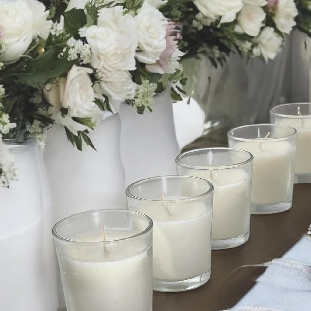 Stonebriar 12 Hour Long Burning Unscented Wax Filled Votive Holders, 48 Pack, White