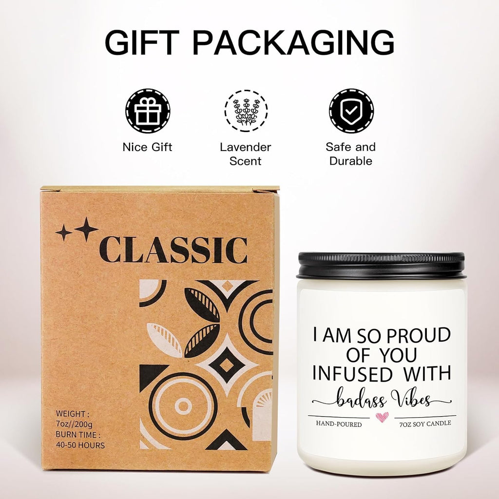 Funny Congratulations Candle, Congratulations Gifts for Women, Proud of You Gifts, Promotion Gift, Badass Gift for Women, Men, College Graduation, Divorce, New Job, Congrats Presents for Her Friend