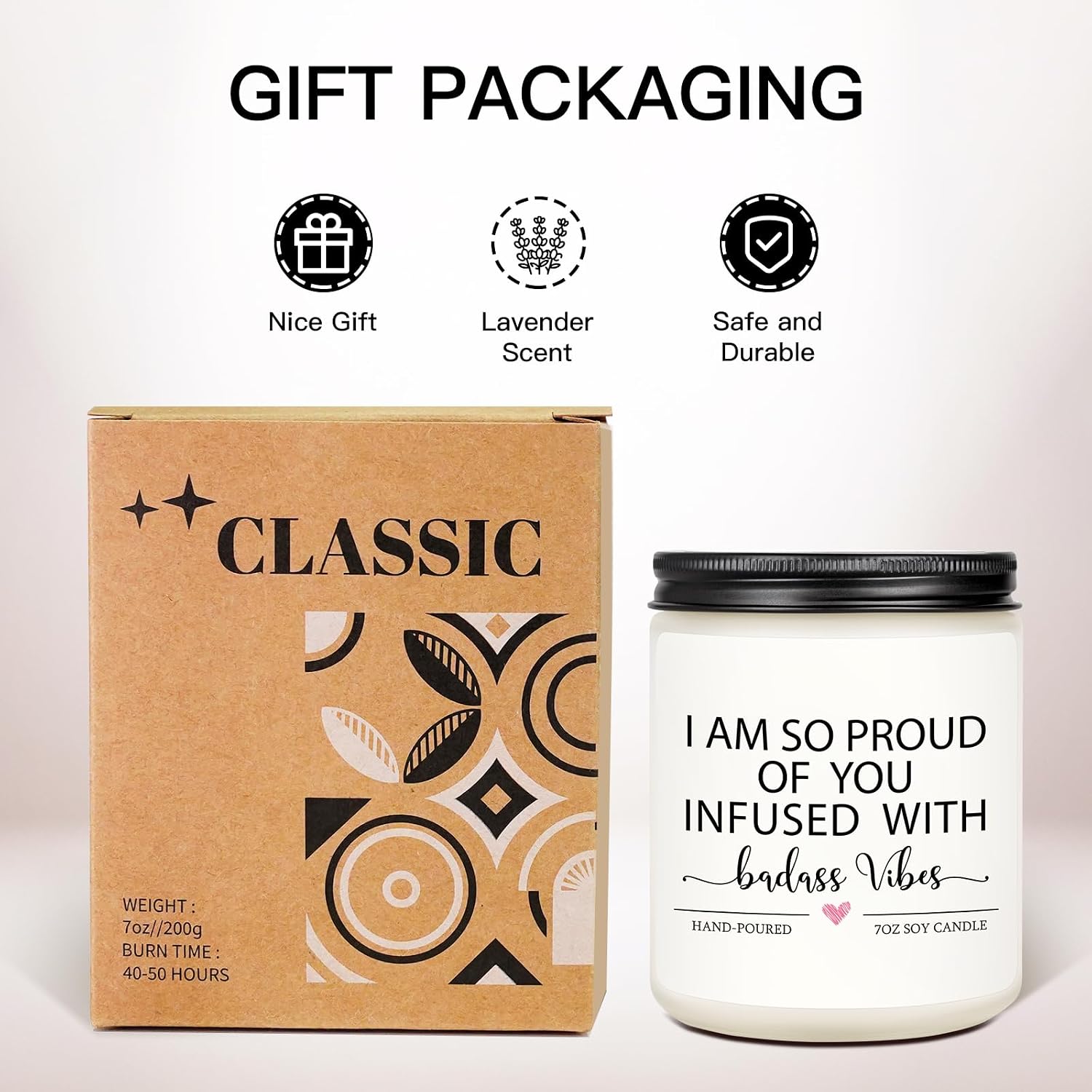 Funny Congratulations Candle, Congratulations Gifts for Women, Proud of You Gifts, Promotion Gift, Badass Gift for Women, Men, College Graduation, Divorce, New Job, Congrats Presents for Her Friend