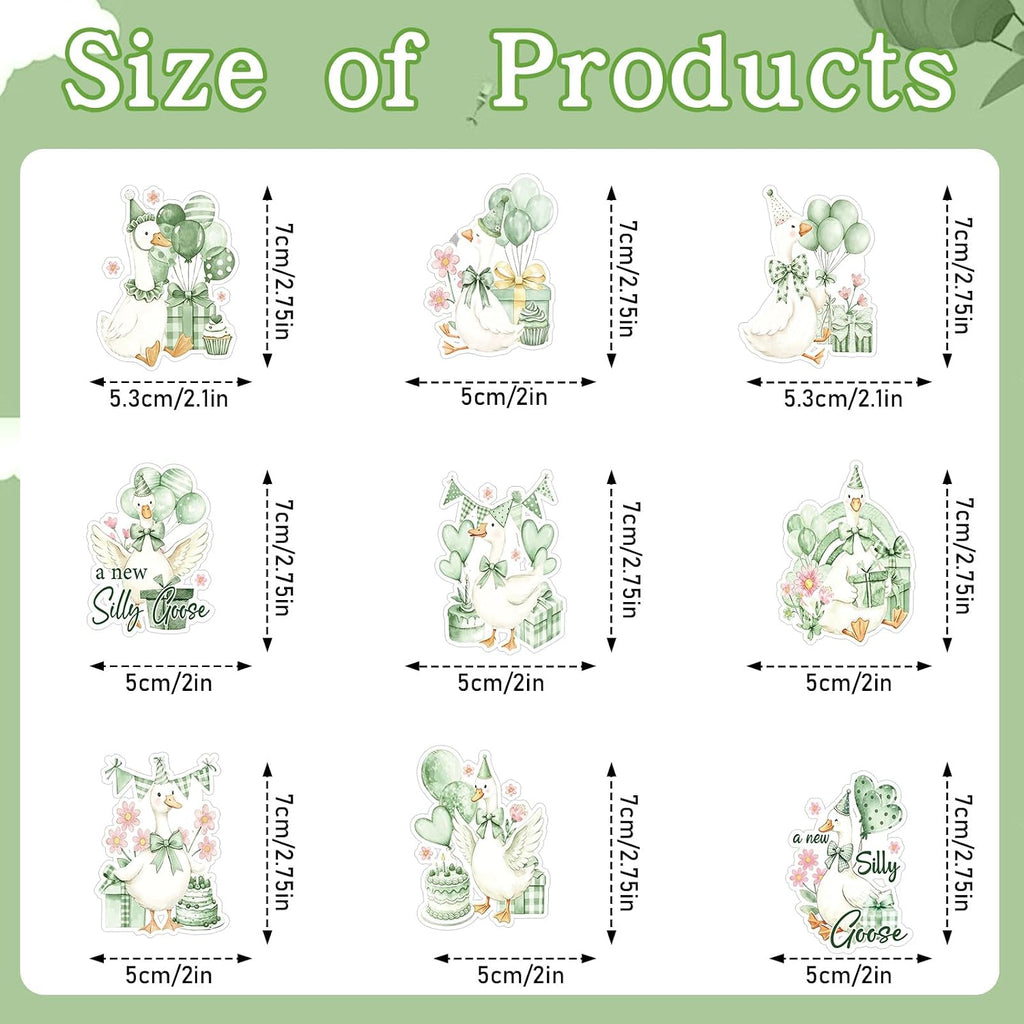 Silly Goose Baby Shower Decorations - 36PCS Sage Green A New Silly Goose is Almost Loose Party Decorations Cake Toppers Cute Animal Theme Cupcake Toppers for Gender Reveal Baby Shower Birthday Party