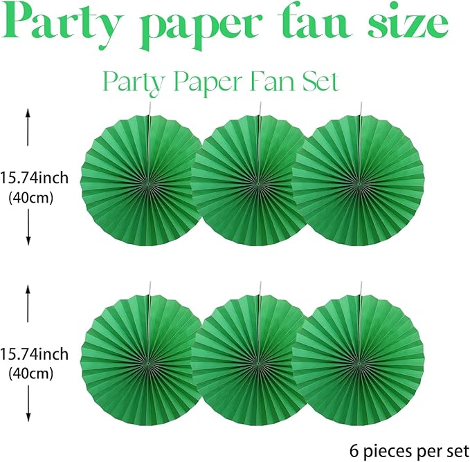 Green Party Decorations,Green Paper Decorations For Party,Tennis Party Decorations Party Paper Fans Bulk 16in,Graduation Decoration Classroom Decor,St Patrick'S Day Decortions 30 Color Diy Set （Green）