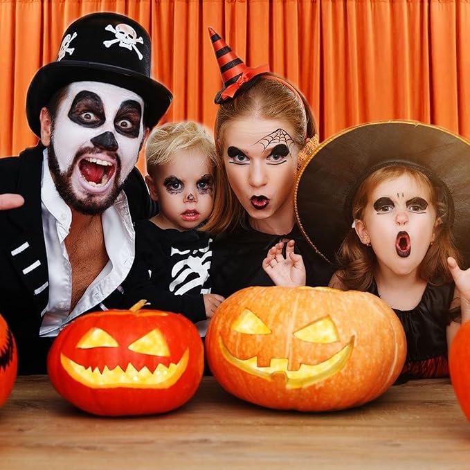 10 x 7 Feet Orange Backdrop Curtain for Partie, Background Curtains for Photoshoot, Birthday, Wedding, Halloween, Thanksgiving, Christmas, New Year Party Decorations 5Ft x 7Ft, 2 Panels
