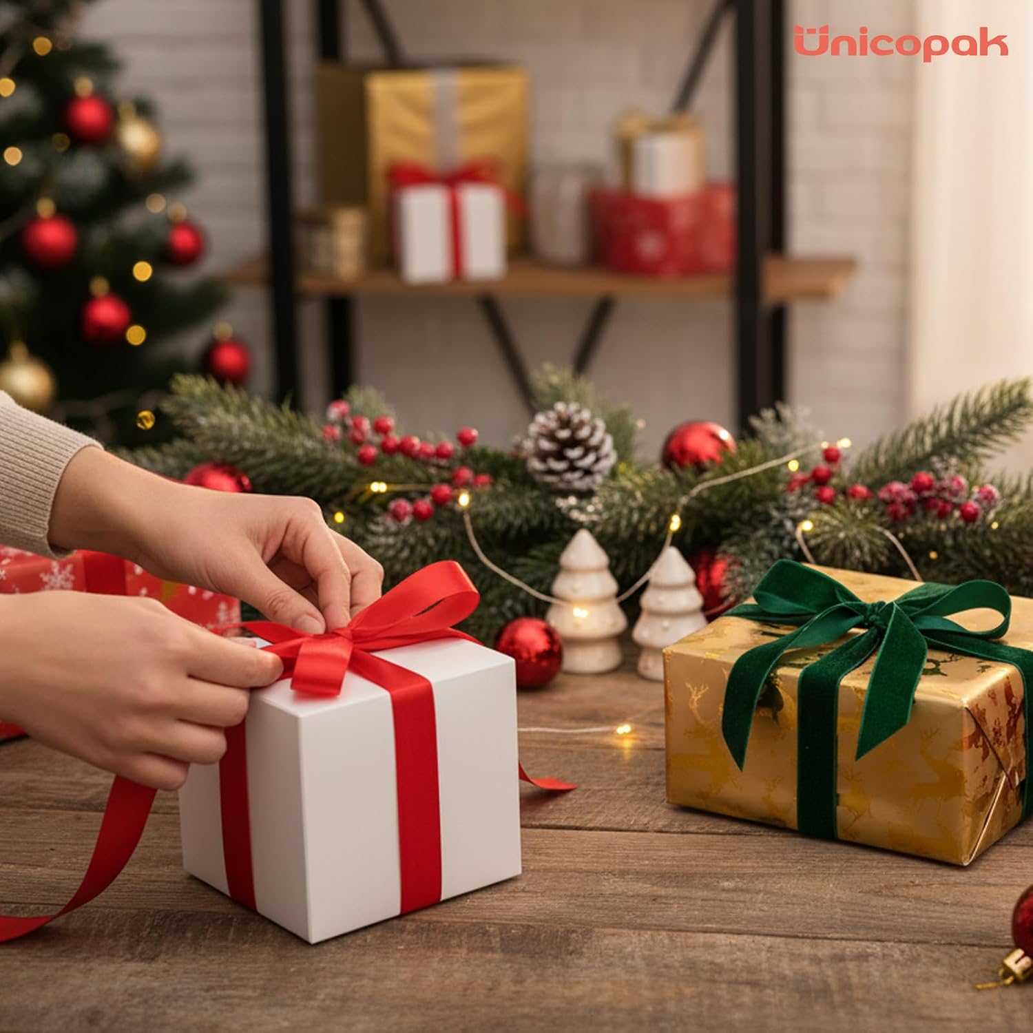 UnicoPak 30 Pack 5x5x5 Gift Boxes, Sturdy Small White Gift Boxes for Presents, Ornaments, Candles, Mugs, Easy Pop-up Assembly, Ideal for Birthday Christmas Party Business