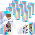 Honoson 12 Pcs Tumbler Gift Box with Ribbon for Sublimation Glass Exhibition Boxes Transparent for 12oz 16oz 20oz Drinking Cup Glasses Jars Mug Can Blanks (7.87 x 3.35 x 3.35",Laser Color)