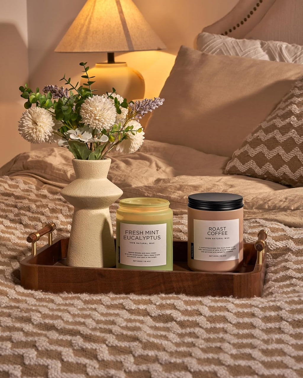 M&SENSE Eucalyptus & Mint Scented Jar Candle, Large 19.4oz Natural Soy Wax, 110-Hour Long Lasting Non-Toxic Clean Burning, Fresh Smelling Home Aromatherapy for Spa Stress Relief, Gifts for Men Women