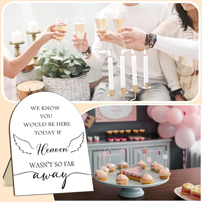 Memorial Gifts for Table Sign, We Know You Would Be Here Today Sign with Stand, Wooden Wedding Decor Sign, Loving Memory Sign for Ceremony and Reception 9 * 11IN