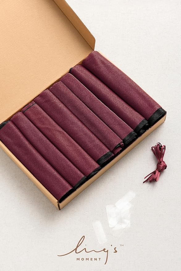 Ling's moment Wedding Chiffon Chair Sashes Cover Aisle Decorations Draping Fabric Wrinkle-Free with Tie 16 Pcs for Party Ceremony Reception Floral Arrangement Banquet Outdoor Decor