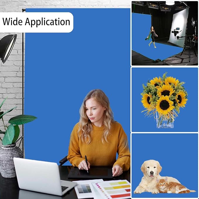 Royal Blue Backdrop, Photo Booth Portrait Photography Backdrops, Studio Blue Screen Backdrop for Photoshoot Streaming Video Shooting, Blue Photo Backdrop 5x7ft