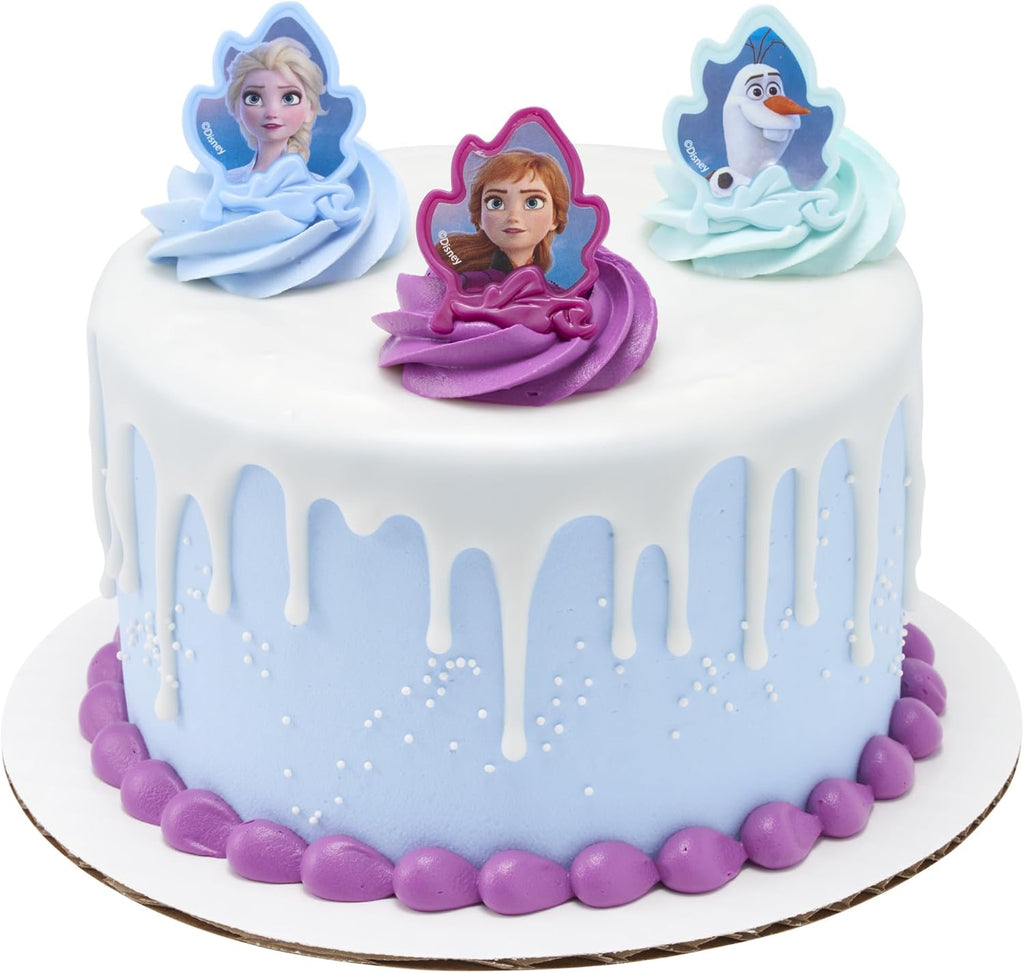 DecoPac Frozen II Rings, Cupcake Decorations Featuring Elsa, Anna, And Olaf For Birthday And Christmas Celebrations - 24 Count (Pack of 2)