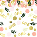 300PC Pink and Sage Green 1st Birthday Confetti First Birthday Decorations for Girl Dots Table Scatter for Baby Girl One Year Old Party Decor Supplies