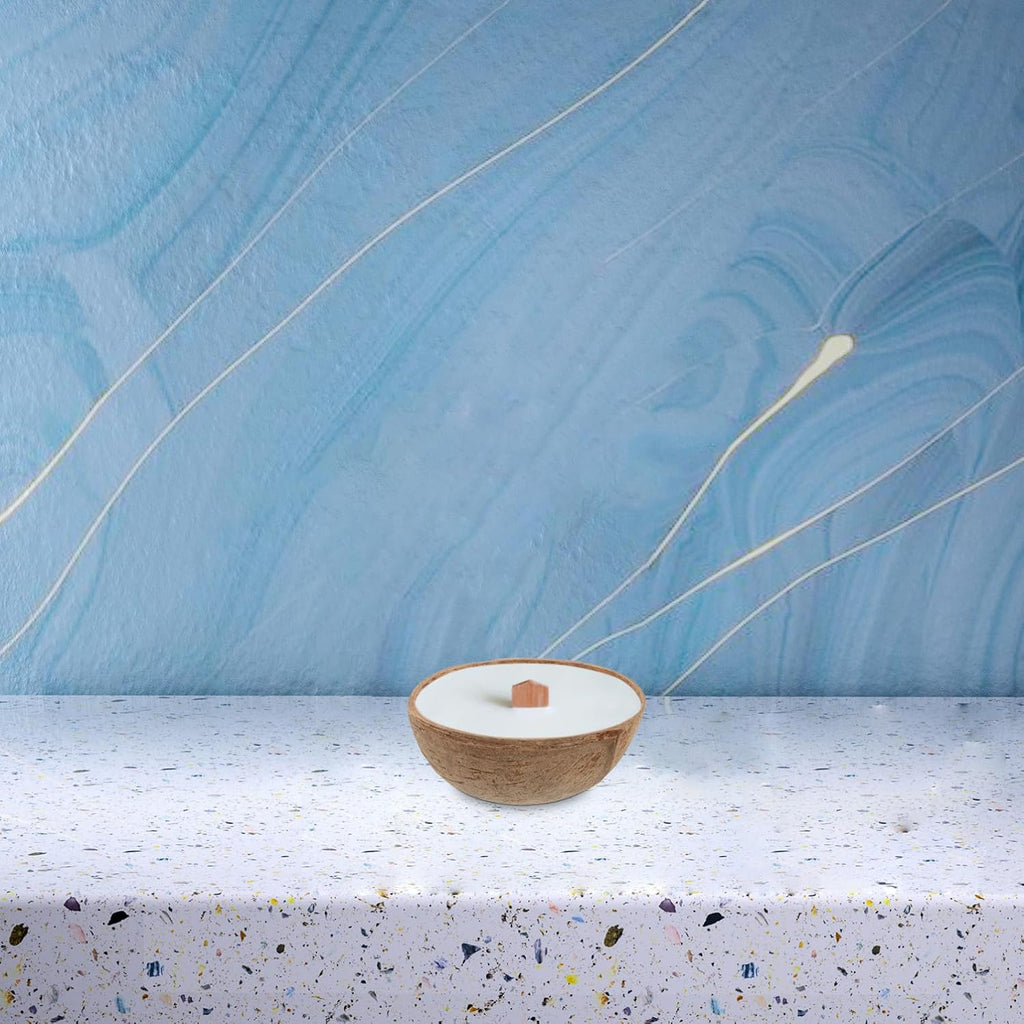 NUOBESTY Coconut Shell Aromatherapy Candle Cup Large Wax Bowl Candle Holders for Cozy Decor