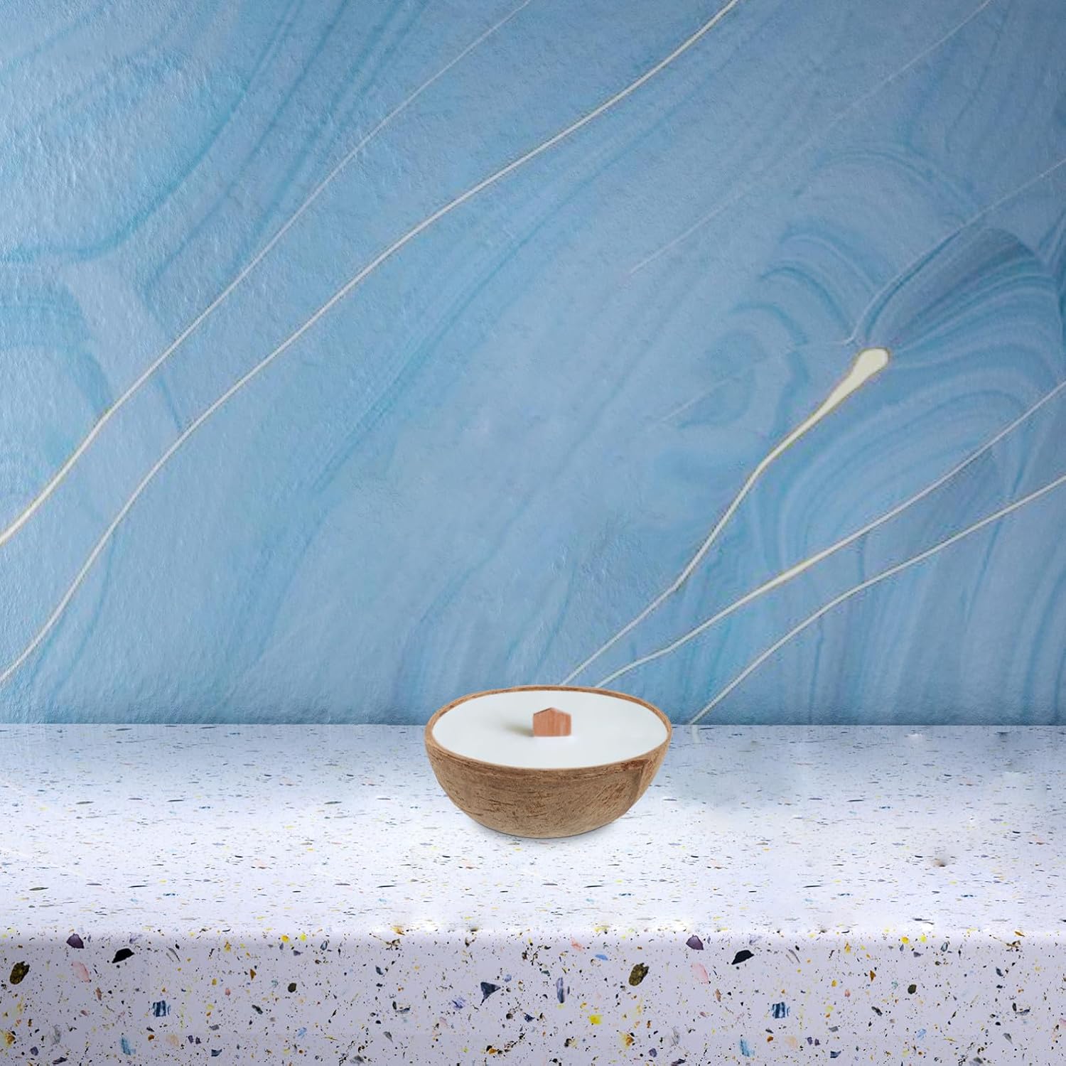 NUOBESTY Coconut Shell Aromatherapy Candle Cup Large Wax Bowl Candle Holders for Cozy Decor