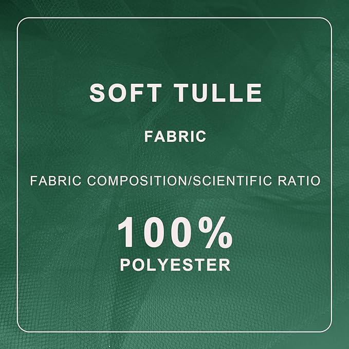 Hunter Green Tulle Fabric Roll Spool Bolt (54 Inch by 40 Yards) Large Tulle Wedding Party Decoration, Tutu Skirt, Table Runner, Gift Wrapping, Bridal Shower, Soft & Drape (Hunter Green)