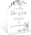 Greenery Wedding Memorial Sign, 6 x 8 Inch White Arch Acrylic Wedding Sign with Holder, Wedding Sign for Ceremony and Reception, Wedding Decoration, Wedding Supplies - LY10