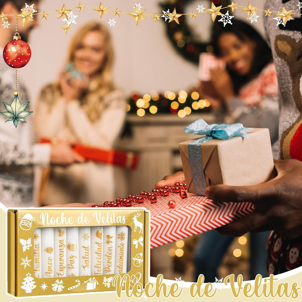 Conelist 10 Pcs Colombia Candle Night Supplies Spell Taper Candles Deseos Velitas para El 7 De Diciembre Velitas for Christmas Virgin Day Navidad para El Dia De La Virgen(Gold,4",Candle Night)