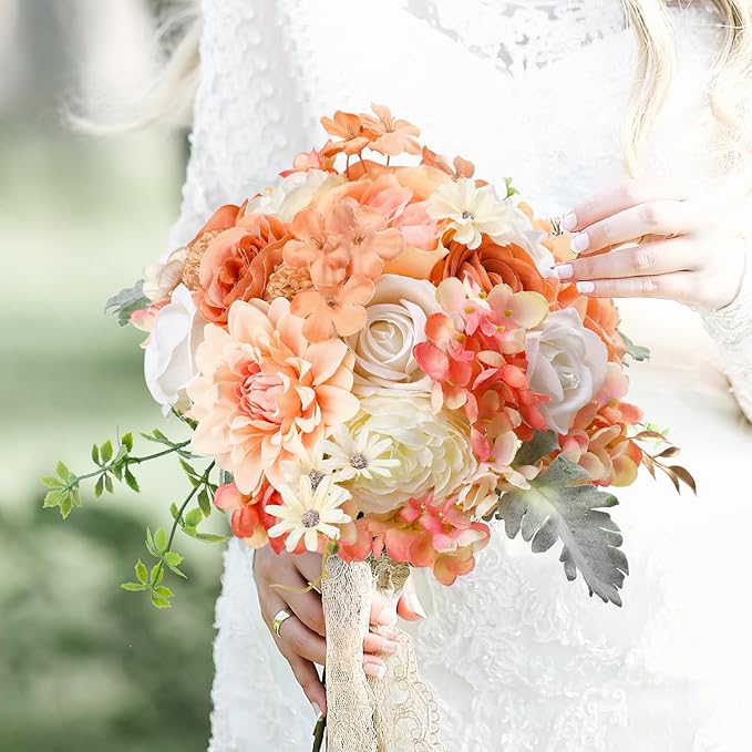 Artificial Flowers Combo for DIY Wedding Bouquets Combo Centerpieces Arrangements Party Bridal Baby Shower Home Decorations-Nude Color