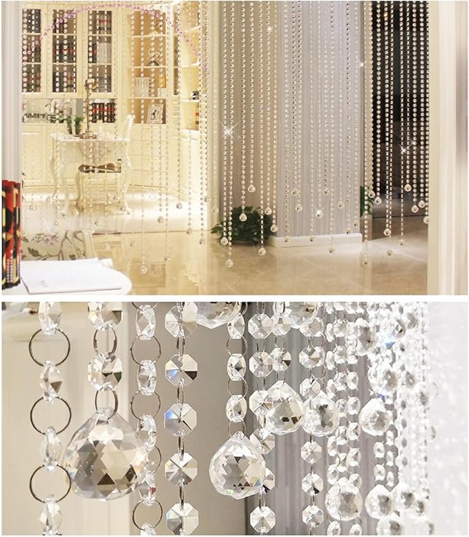 Crystal Clear Acrylic Bead Garland Chandelier Hanging Wedding Decoration 33 FT