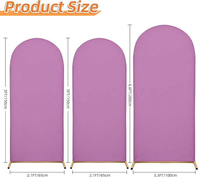 7.2FT Wedding Arch Covers Arch Backdrop Cover Arch Stand Covers Set Arch Cover Spandex Fabric Stretchy Backdrop for Wedding Birthday Party Decoration Baby Shower (Lilac)