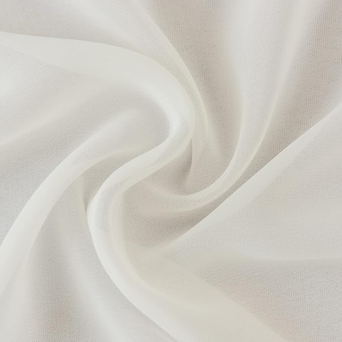6Pack 9ft Chiffon Table Runner 14x108 Inch Sheer Romantic Table Runner for Wedding Birthday Party Bridal Shower Outdoor Decoration-Ivory