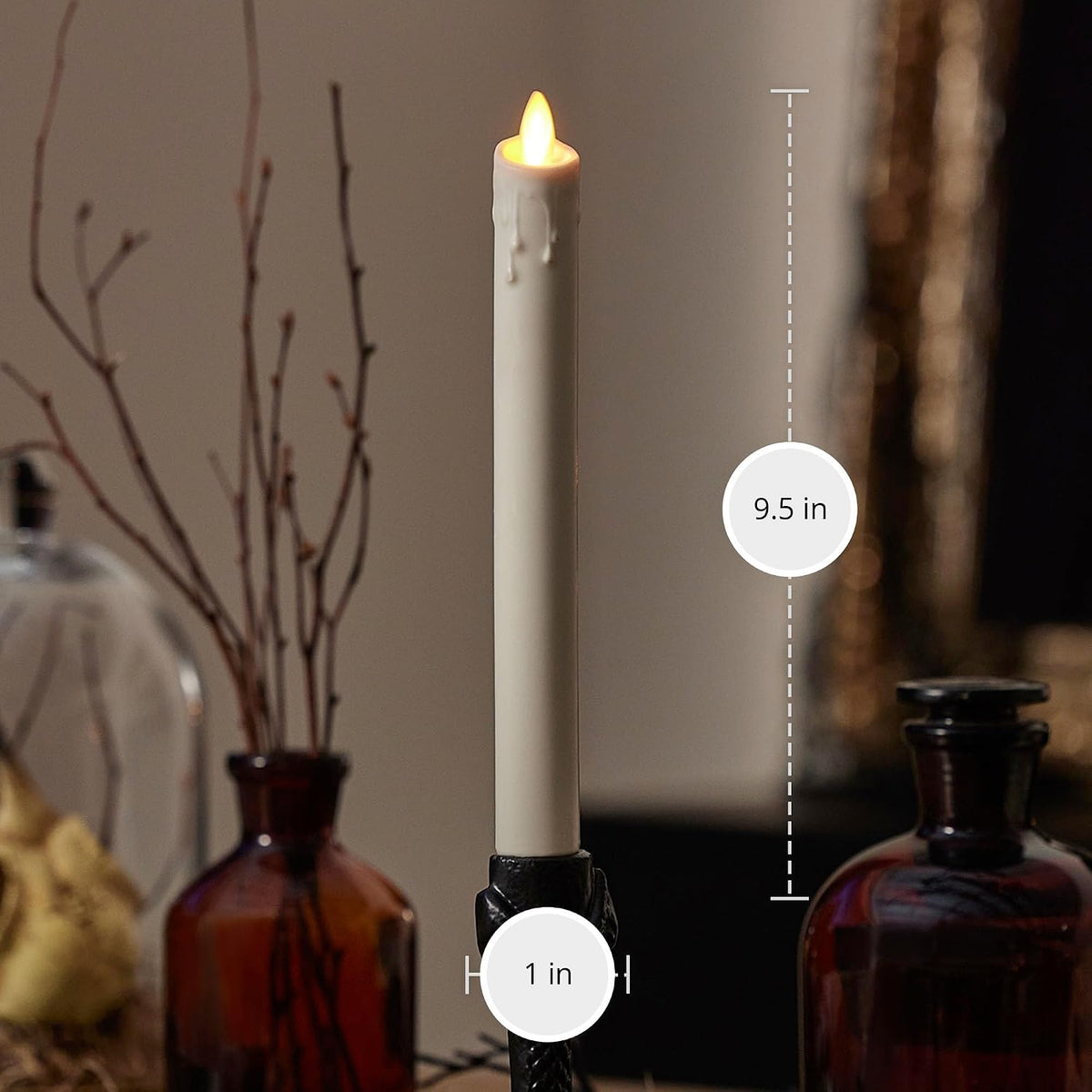 Luminara - Flameless Flickering Moving Flame Battery Operated Unscented Candl...