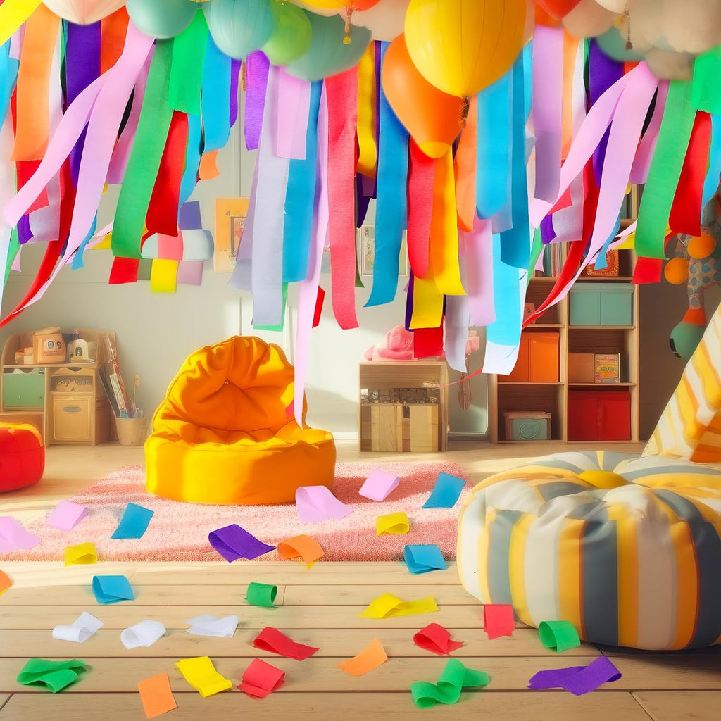 Berlune 48 Rolls Crepe Paper Streamers Rainbow Streamers Party Decoration for Birthday Party Wedding Ceremony Baby Shower DIY Crafts(Assorted Colors)
