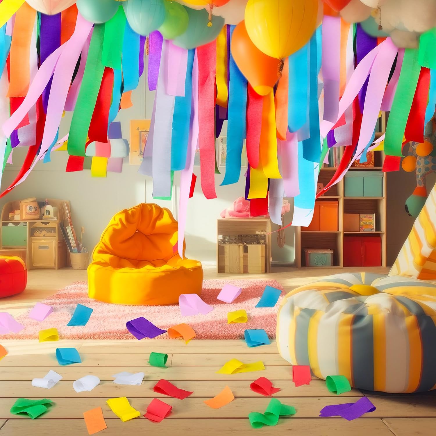 Berlune 48 Rolls Crepe Paper Streamers Rainbow Streamers Party Decoration for Birthday Party Wedding Ceremony Baby Shower DIY Crafts(Assorted Colors)