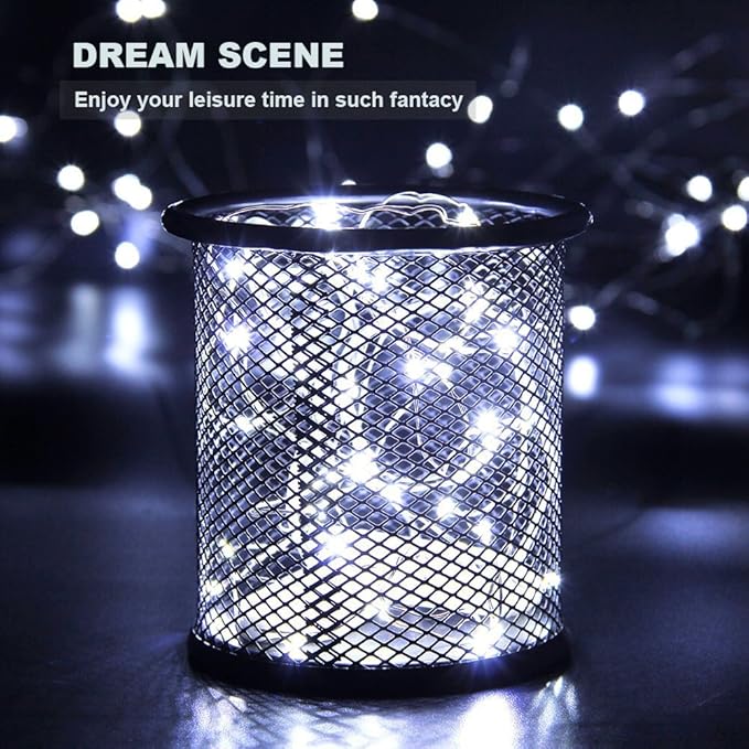 CYLAPEX 6 Pack Cool White Fairy String Lights Battery Operated Fairy Lights Firefly Lights LED Starry String Lights 3.3ft 20 LEDs Silvery Copper Wire for Christmas DIY Decoration Costume Wedding Party