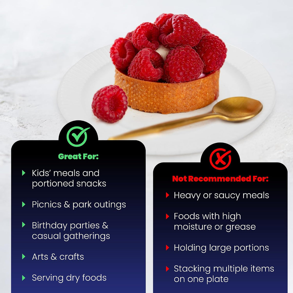 Hygloss Paper Plates 6-Inch, 1,000 Count, White, Uncoated, Microwave Safe