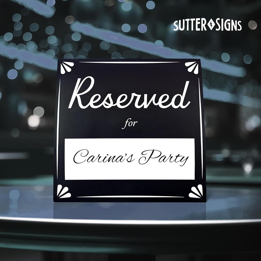 Reserved For Table Signs 20 Pack | Table Tent Place Cards for Weddings, Restaurants, Events