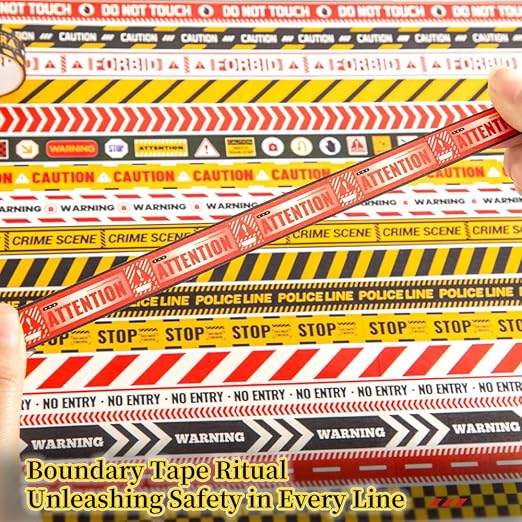 30 Rolls Warning line Theme Washi Tape Set, Writable Decorative Tapes for Scrapbooking, Bible Journaling, Bullet Journaling, 0.6"x79" per Roll