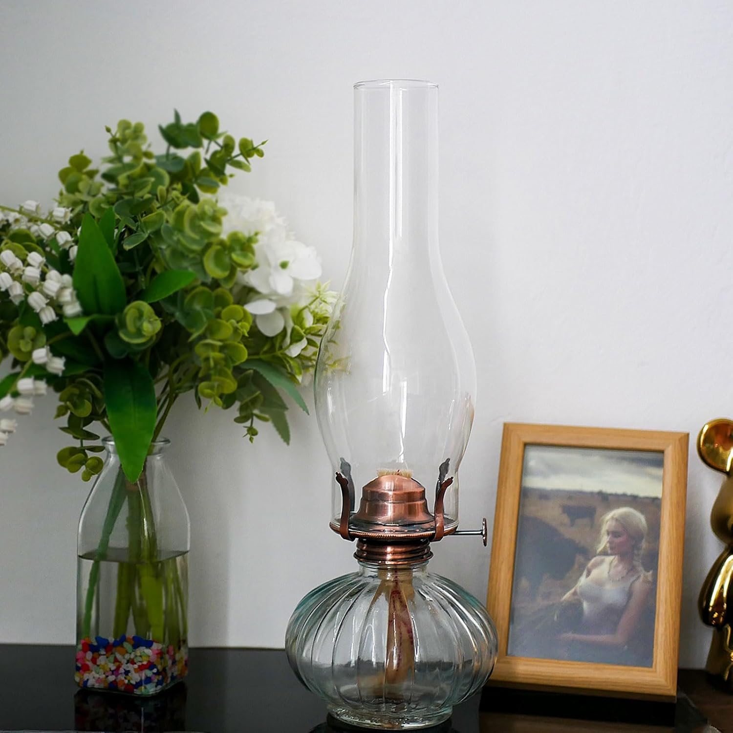 Oil Lamp Chimney 3 Inch Base by 10 Inch Height Kerosene Lamp Shade Tall Hurricane Lamp Glass Replacement Chimney for Oil and Kerosene Style Lamps, White
