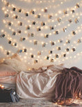 LECLSTAR Photo Clip String Lights 17Ft - 50 LED Fairy String Lights with 50 Clear Clips for Hanging Pictures, Photo String Lights with Clips - Perfect Dorm Bedroom Wall Decor Wedding Decorations