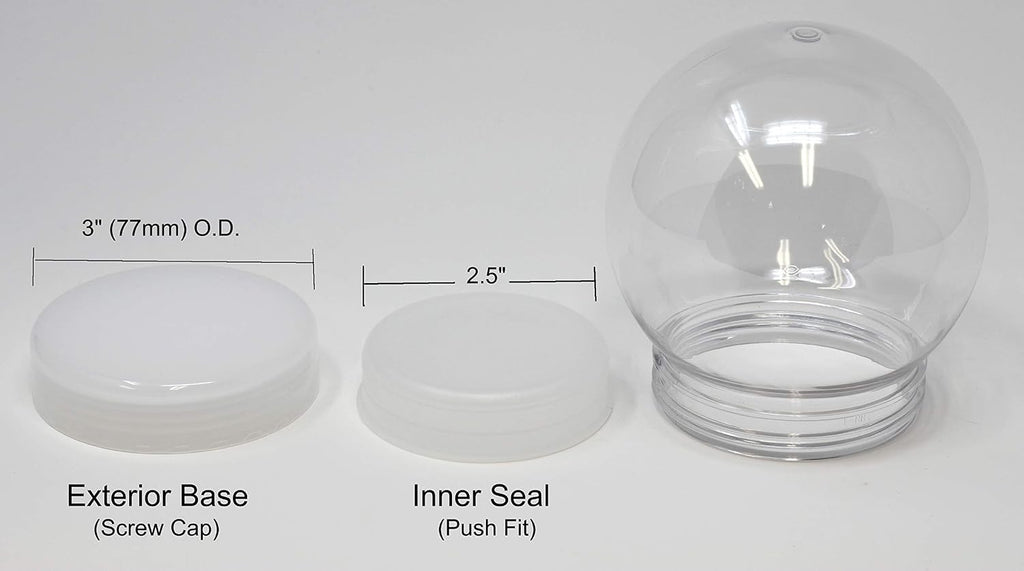 Creative Hobbies 5 Inch (130mm) DIY Snow Globe Water Globe - Clear Plastic with Screw Off Cap | Perfect for DIY Crafts and Customization