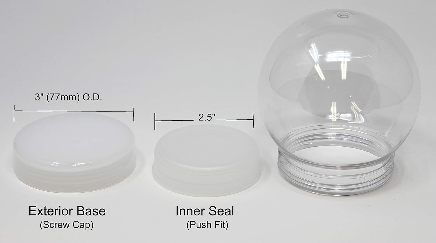 Creative Hobbies 5 Inch (130mm) DIY Snow Globe Water Globe - Clear Plastic with Screw Off Cap | Perfect for DIY Crafts and Customization
