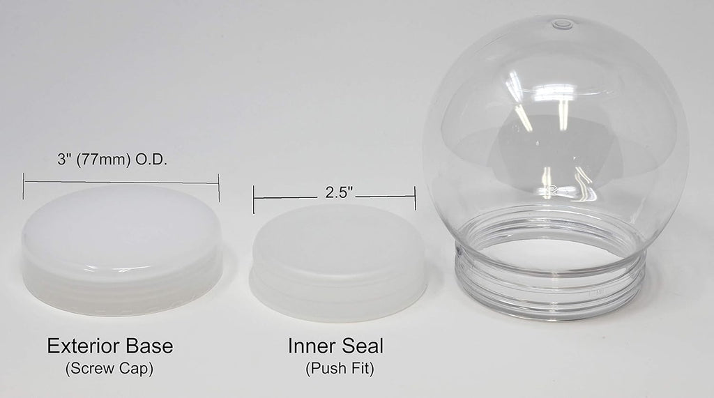 Creative Hobbies 4 Inch (100mm) DIY Snow Globe Water Globe - Clear Plastic with Screw Off Cap | Perfect for DIY Crafts and Customization
