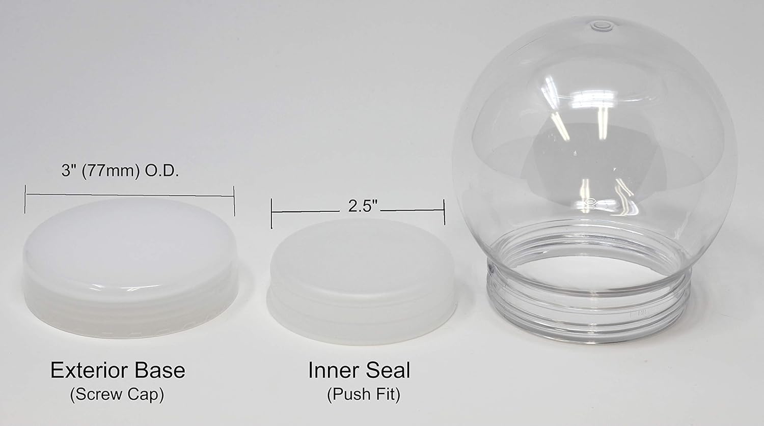 Creative Hobbies 4 Inch (100mm) DIY Snow Globe Water Globe - Clear Plastic with Screw Off Cap | Perfect for DIY Crafts and Customization