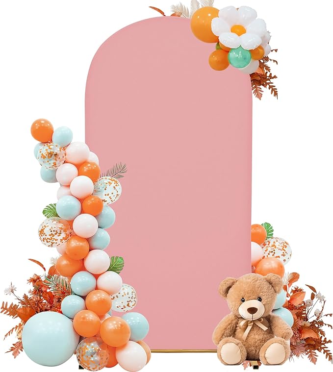 Wedding Arch Cover 6FT Arch Backdrop Cover Spandex Fitted Arch Cover for Round Top Chiara Backdrop Stand Covers for Wedding Birthday Party Baby Shower Banquet Ceremony Decoration