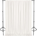 DWCN 10x10 FT Ivory Backdrop Curtains for Parties, Photography Backdrop Drapes with Rod Pockets for Wedding Decorations Stage Birthday Family Gatherings, 2 Panels 5ft x 10ft