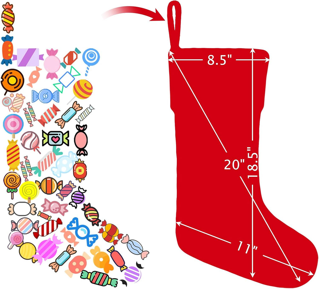 20 Inches Christmas Stockings with Initials,Knit Embroidered Letter White Christmas Stocking,Monogram Christmas Stocking for Famliy Holiday and Xmas Tree Fireplace (Letter-J)