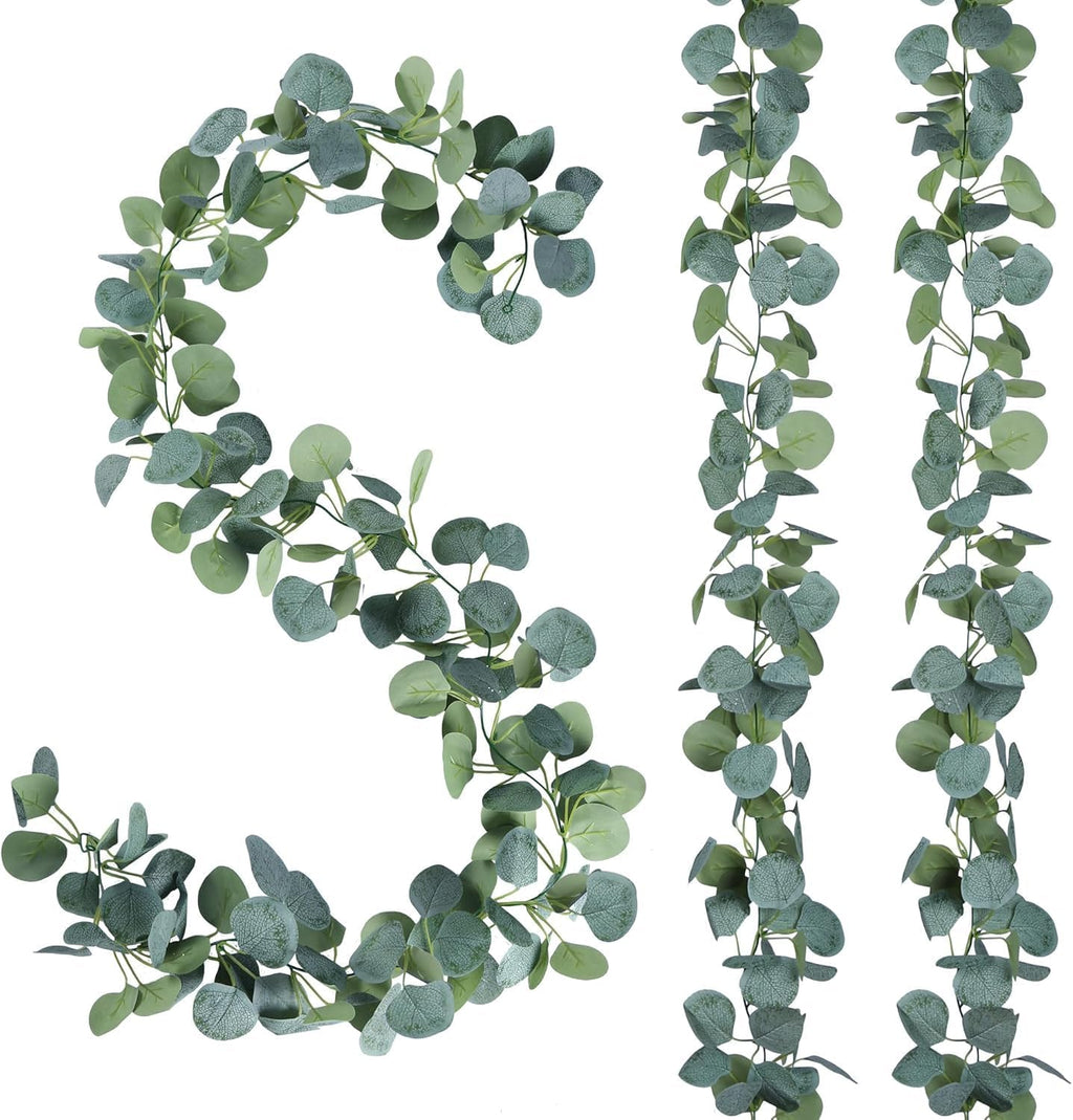 sggvecsy 8 pack artificial eucalyptus garland greenery leaves shown in use