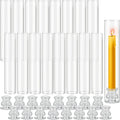 Hurricane Glass Candle Holders Set of 16, 11.8" H Clear Cylinder Windproof Candle Holder Chimney Tubes, Taper Glass Candlestick Holders for Home Decor Wedding Party Table Centerpieces
