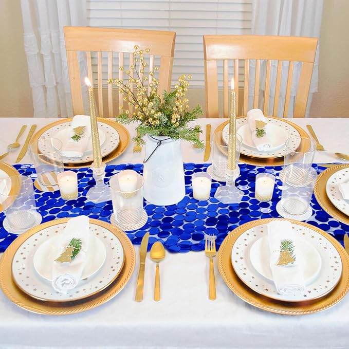 VHH Sequin Table Runner 12 x 108 inches Royal Blue Table Runner, Glitter Runner for Party Wedding Birthday, Party Spring Easter Rustic, Birthday Supplies Decorations (1 Pack).