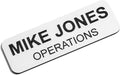 Custom Engraved Name Tag Badges – Personalized Identification with Pin or Magnetic Backing, 1 Inch x 3 Inches, White/Black