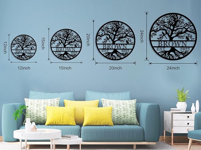 Personalized Tree of Life Metal Sign, Custom Name Sign, Tree of Life Wall Decor,Tree of Life Wall Decor, Custom Metal Signs Personalized