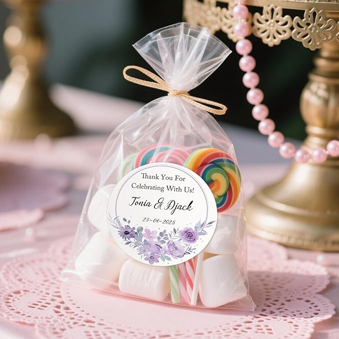 Custom Personalized Stickers Label for Wedding Favors Business Logo Birthday Party Customized Sticker Vinyl Labels Customize Gift Label Stickers 50-1000 Pack