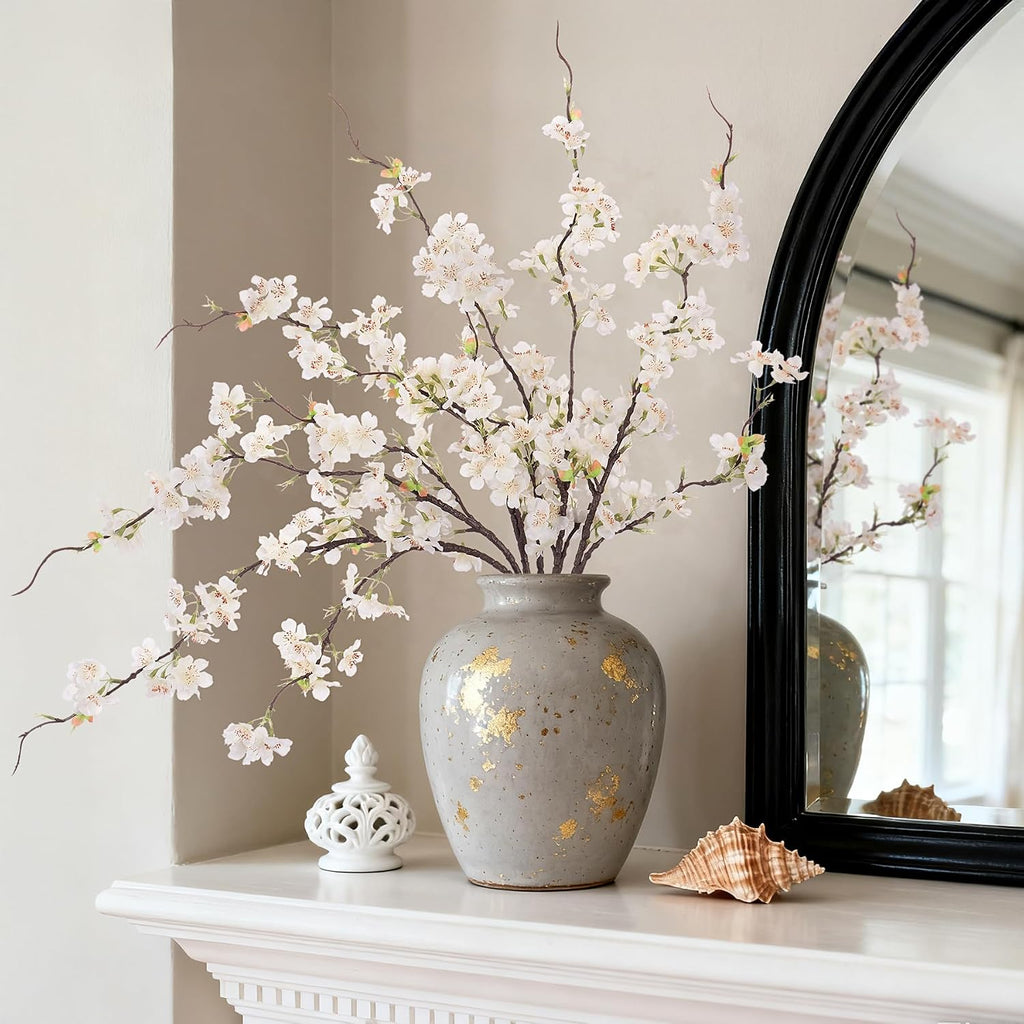 inxugao artificial cherry blossom branches decor 6 pcs on a desk or shelf