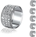 Silver Diamond Napkin Ring Set of 12 Rhinestone Crystal Glass Framed Napkin Holder for Table Decor,Thanksgiving,Christmas,Anniversary, Birthday, Holiday, Party Serviette Buckles Home Decoration
