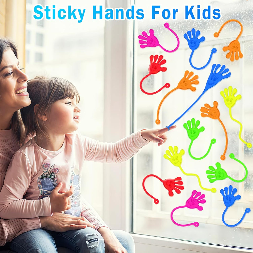 Sticky Hands Bulk 48 PCS Party Favors for Kids 4-8 8-12 Stretchy Sticky Hand Toy Goodie Bag Stuffers Filler Treasure Box Toys Classroom Prizes Back to School Gifts for Students Birthday Party Supplies